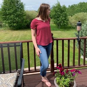 Checkered Red Blouse